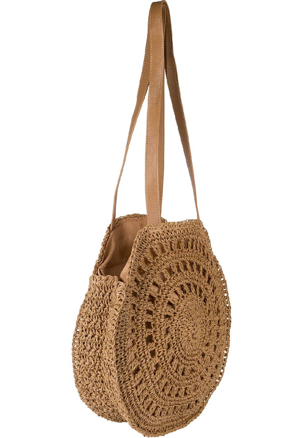 Stylebreaker Runde Schultertasche Papierstroh