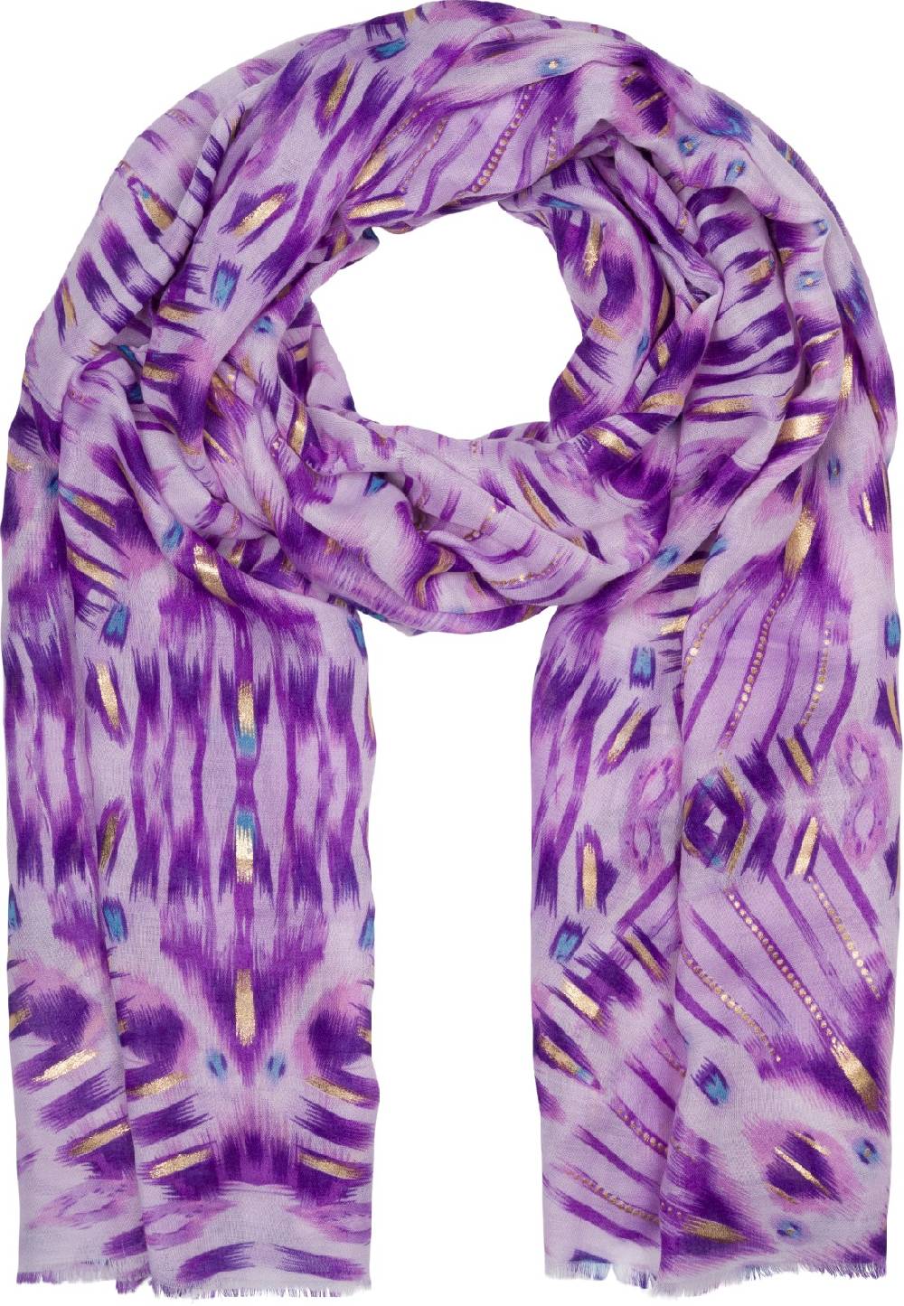 Stylebreaker Schal Batik Muster Metallic Streifen