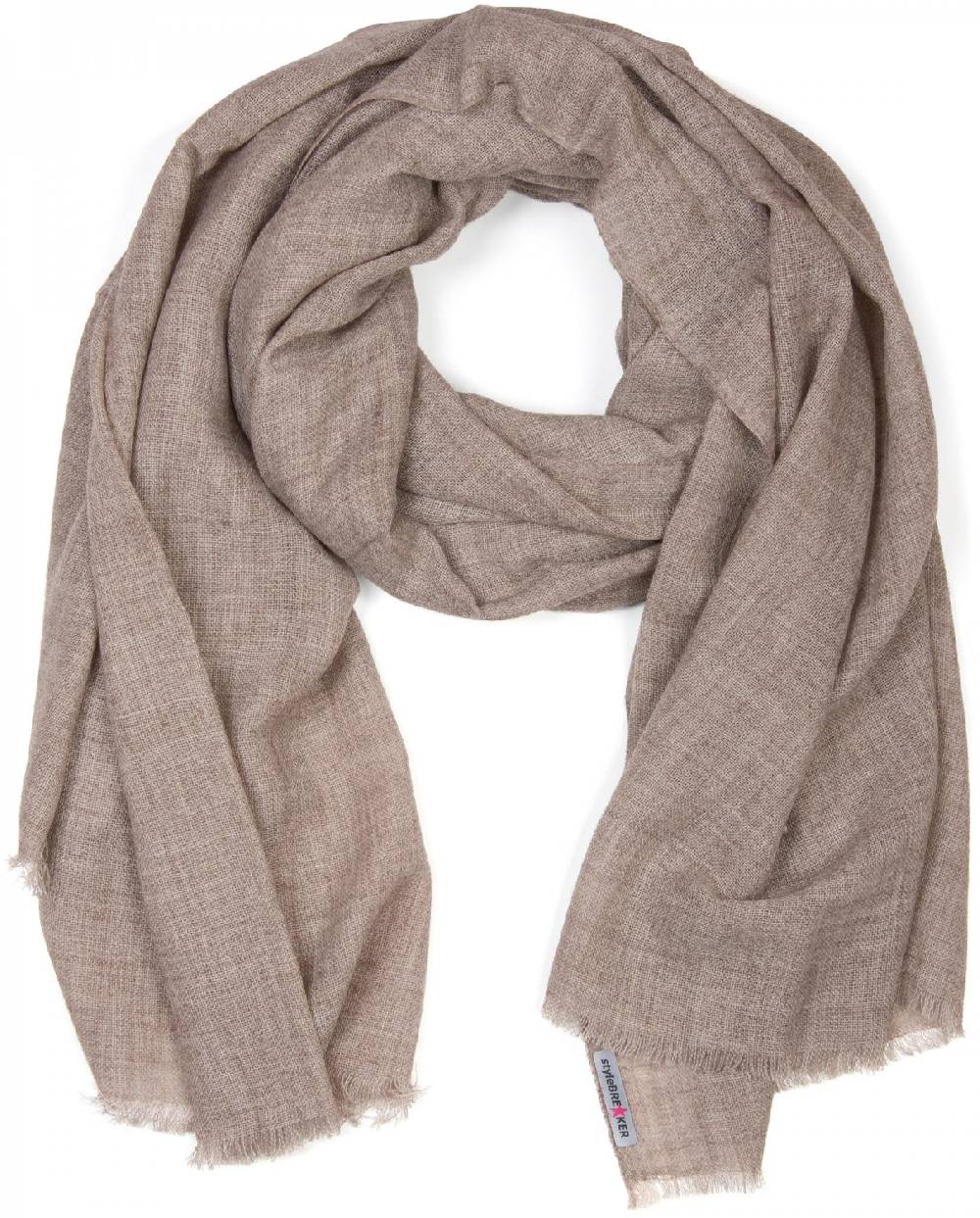 Stylebreaker Schal in Jute Web Optik mit Fransen
