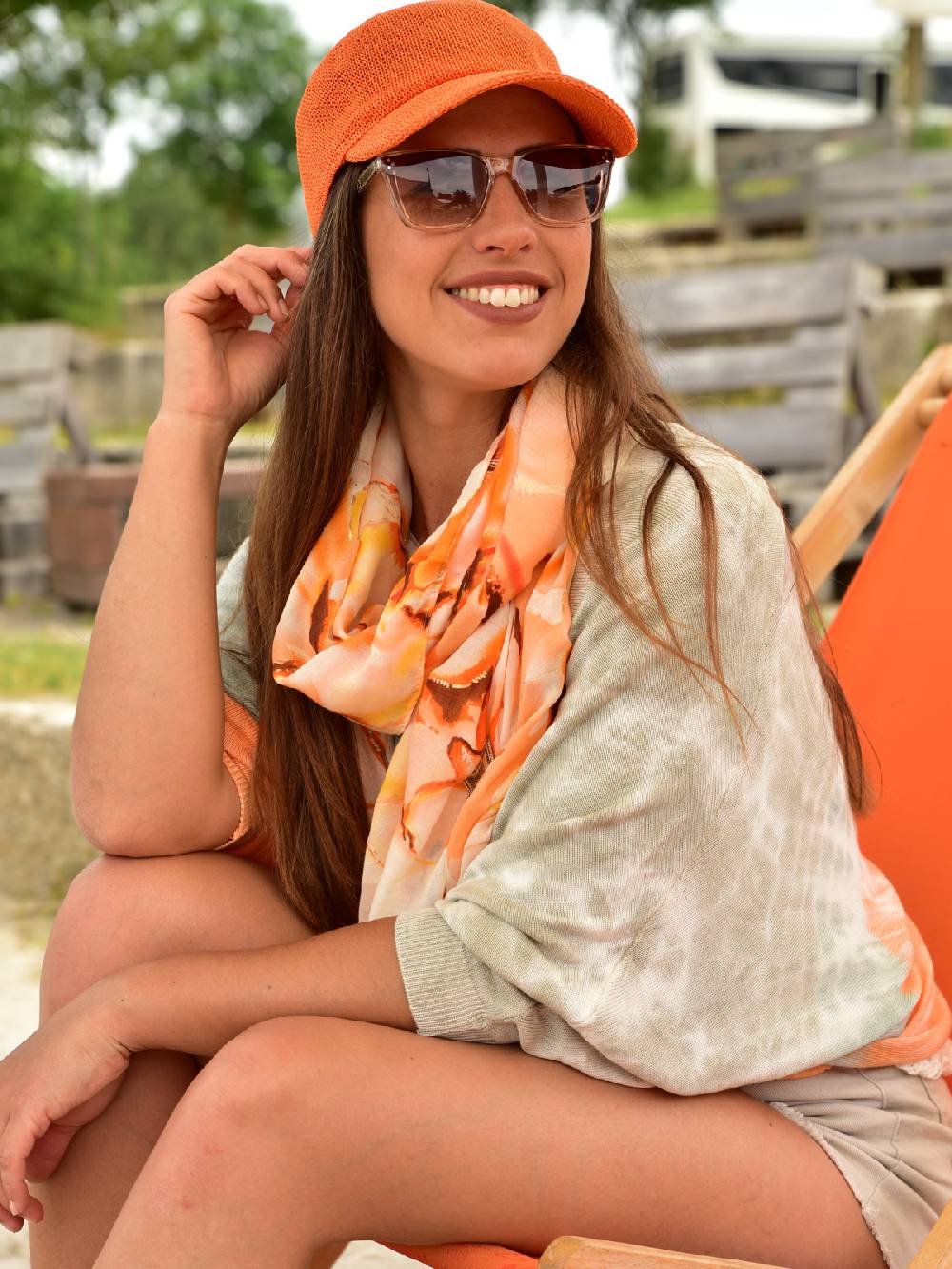 Stylebreaker Schal Marmor Muster Metallic Akzente