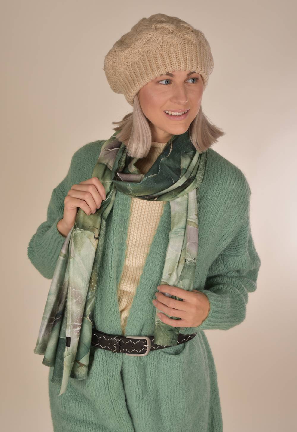 Stylebreaker Schal Marmor Muster Metallic Details