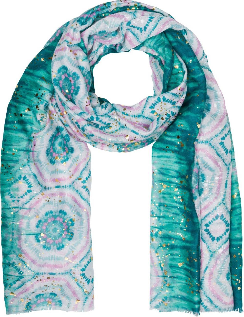 Stylebreaker Schal mit Batik Muster Metallic