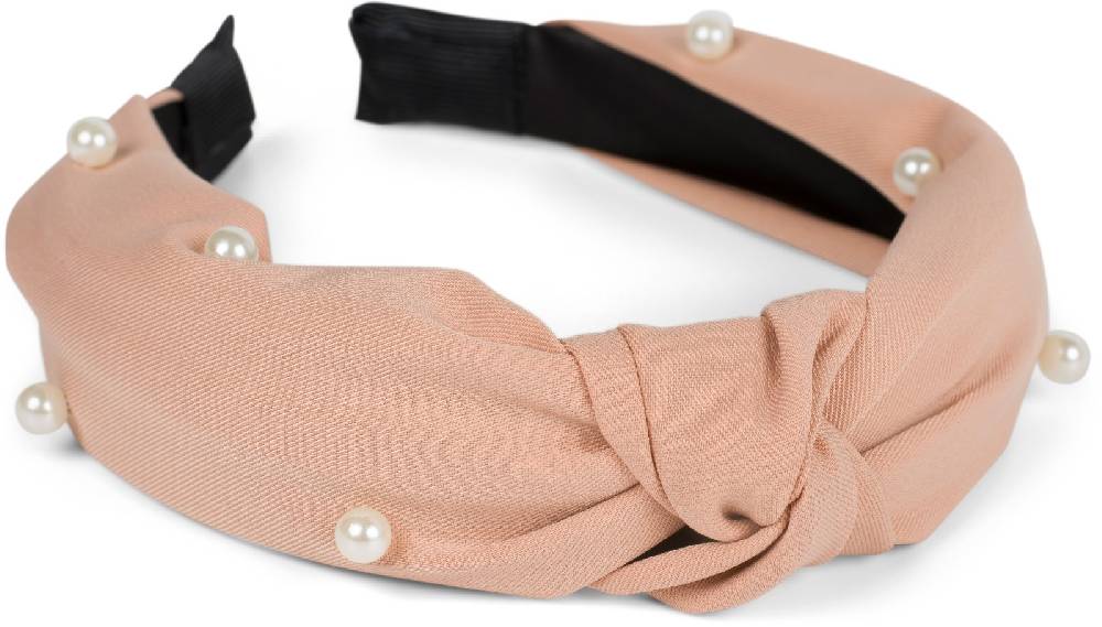 Stylebreaker Stoff Haarreif mit Perlen