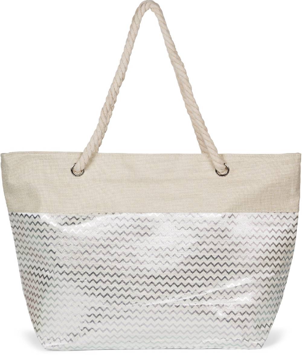 Stylebreaker Strandtasche Metallic Zick-Zack