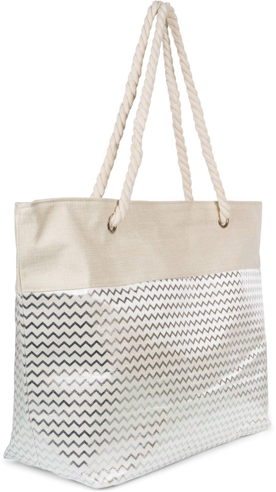 Stylebreaker Strandtasche Metallic Zick-Zack