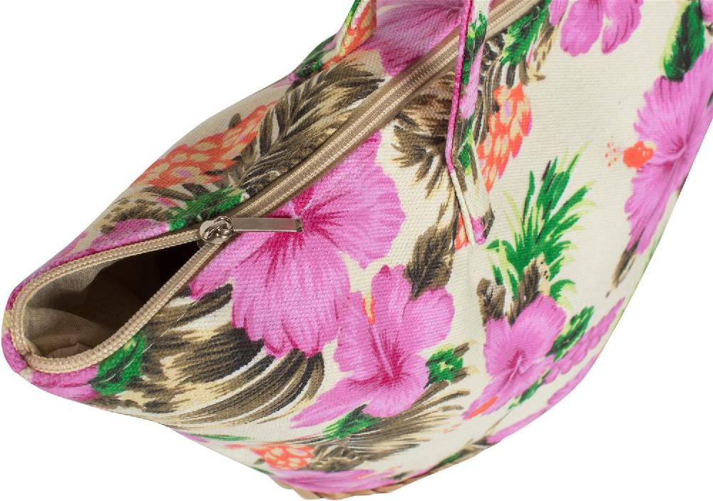 Stylebreaker Strandtasche Mit Hibiskus Und Bast
