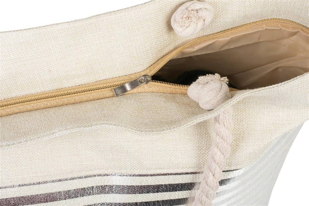 Stylebreaker Strandtasche Mit Metallic Streifen
