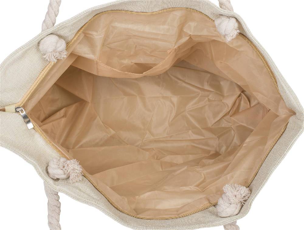 Stylebreaker Strandtasche Mit Metallic Streifen