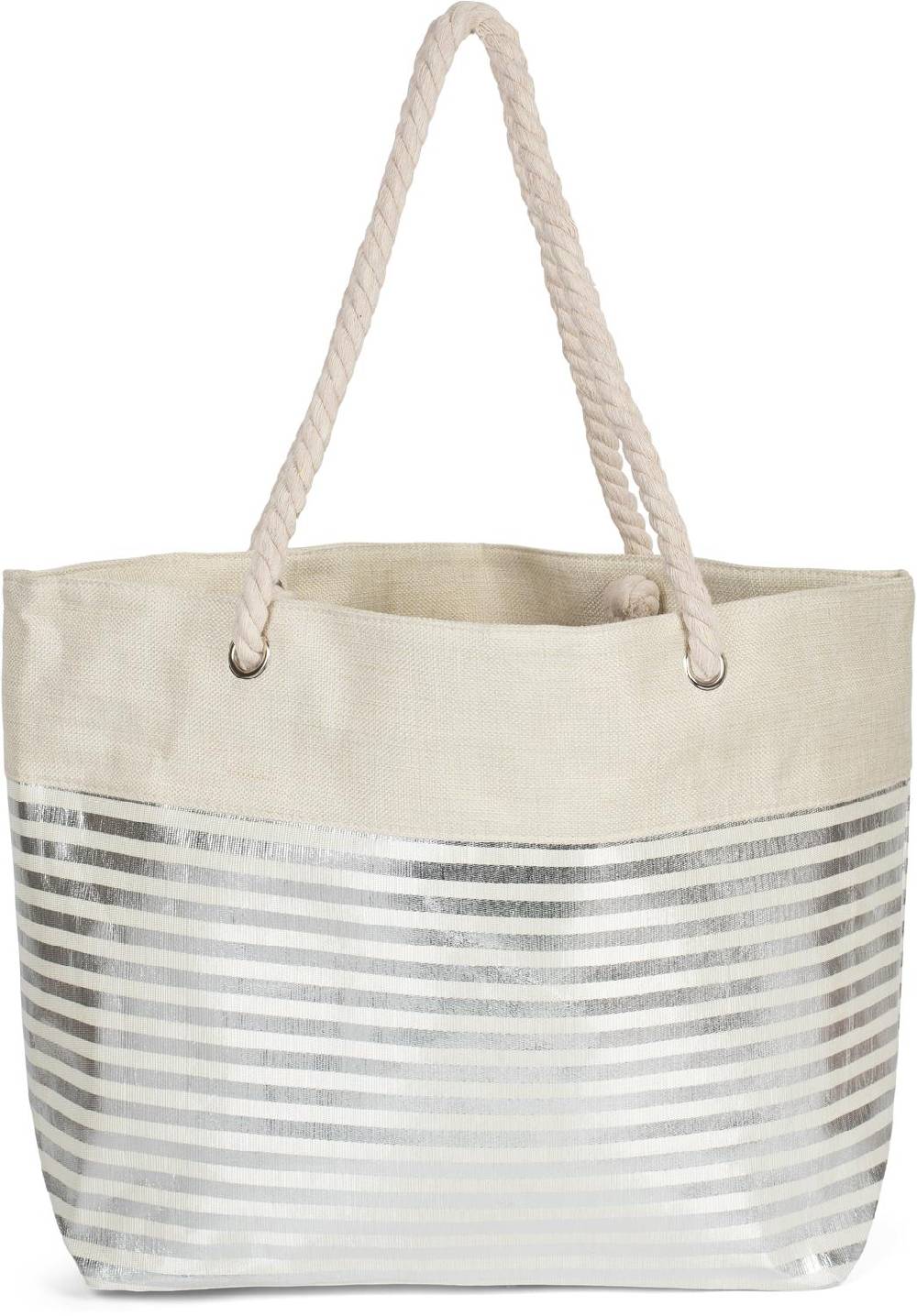 Stylebreaker Strandtasche mit metallic Streifen