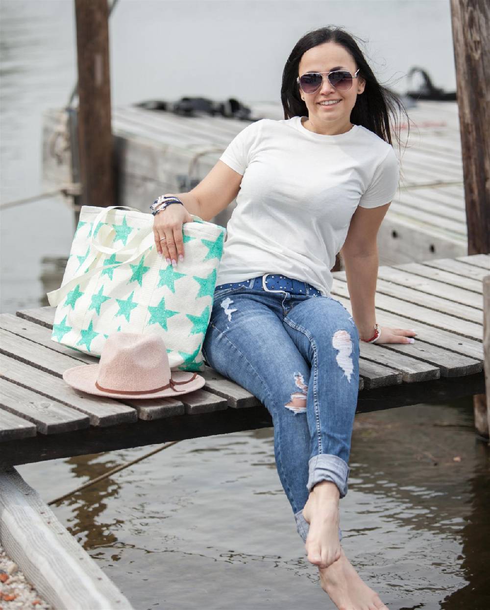 Stylebreaker Strandtasche Mit Vintage Stern Muster