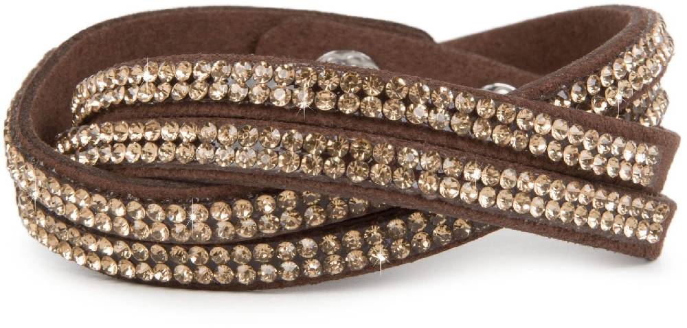 Stylebreaker Strass Wickelarmband 2x2 Reihig