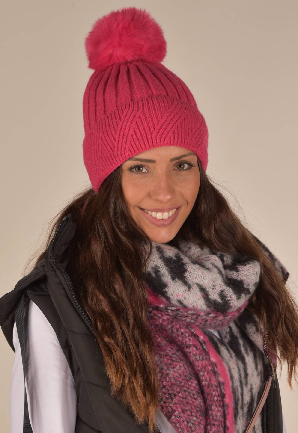 Stylebreaker Strick Bommelmütze Mit Rippen Muster