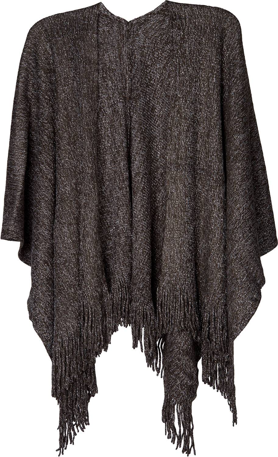 Stylebreaker Strick Cape mit Glitzerfäden