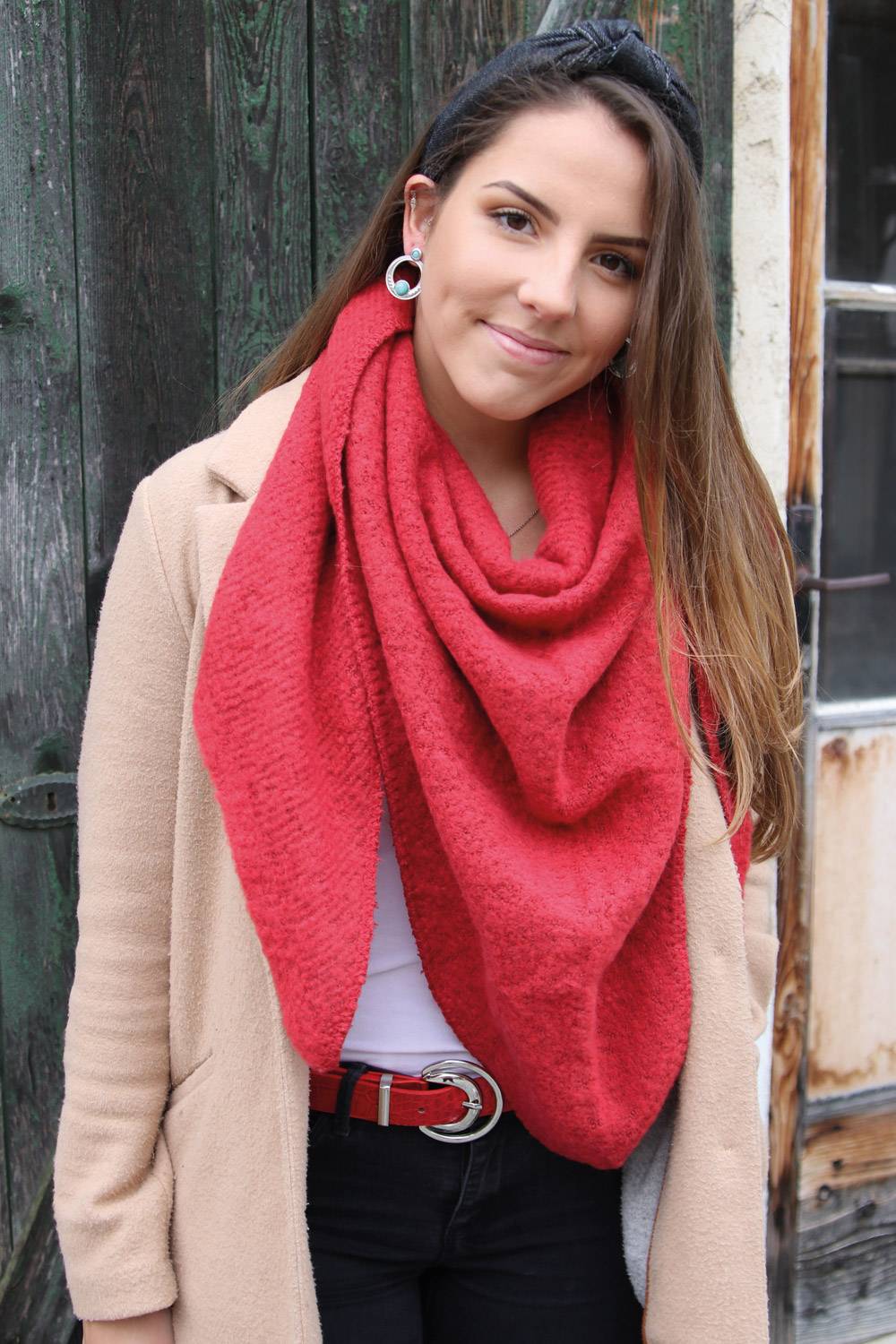 Stylebreaker Strick Dreiecktuch Meliert