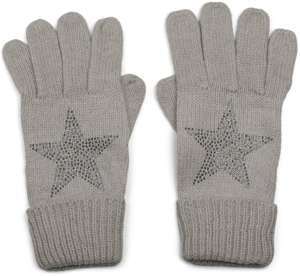 Stylebreaker Strick Handschuhe mit Strass Stern