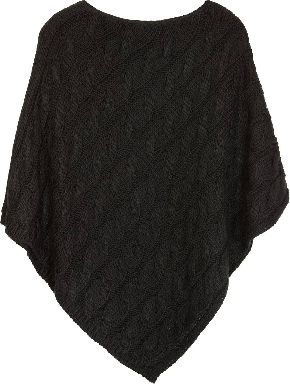 Stylebreaker Strick Poncho mit Zopfmuster