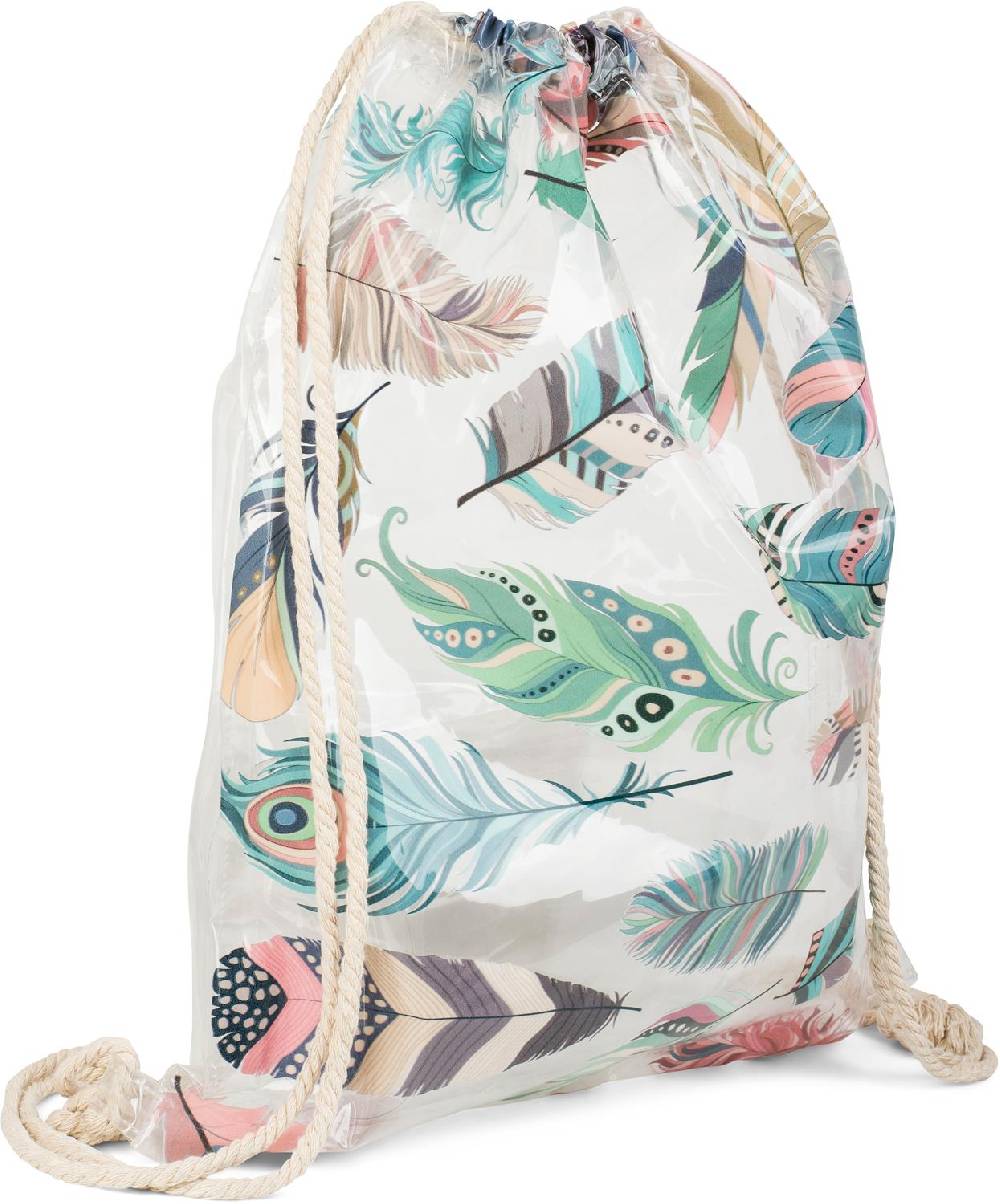 Stylebreaker Transparenter Turnbeutel Mit Federn