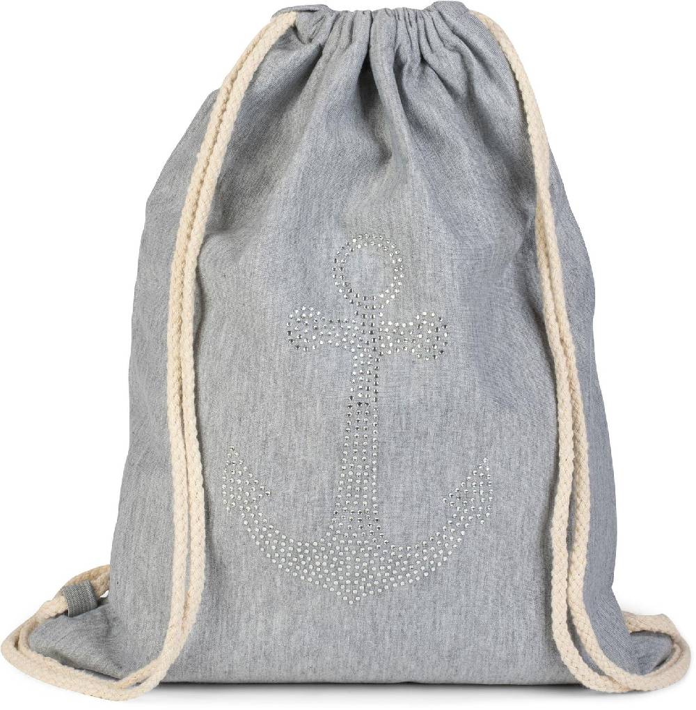 Stylebreaker Turnbeutel mit Strass Anker
