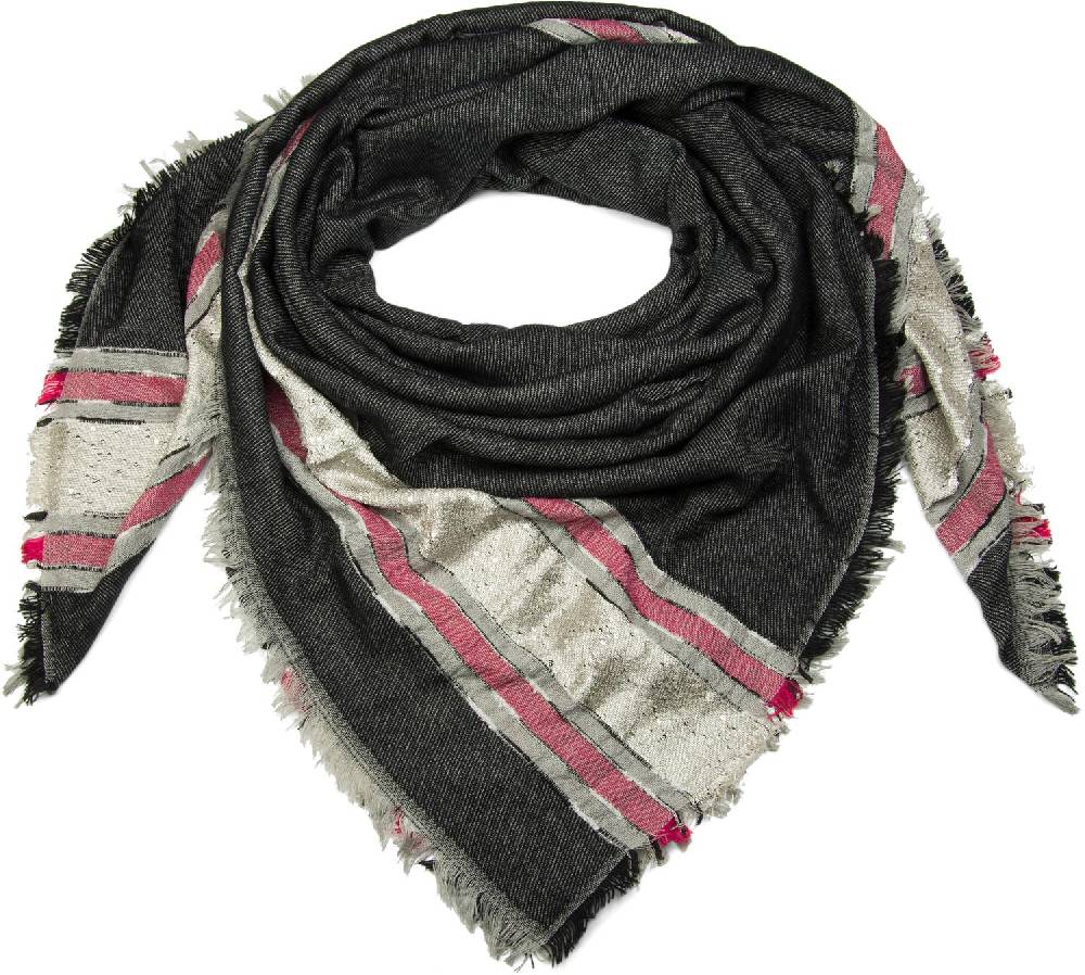 Stylebreaker Vierecktuch mit Pailletten Streifen