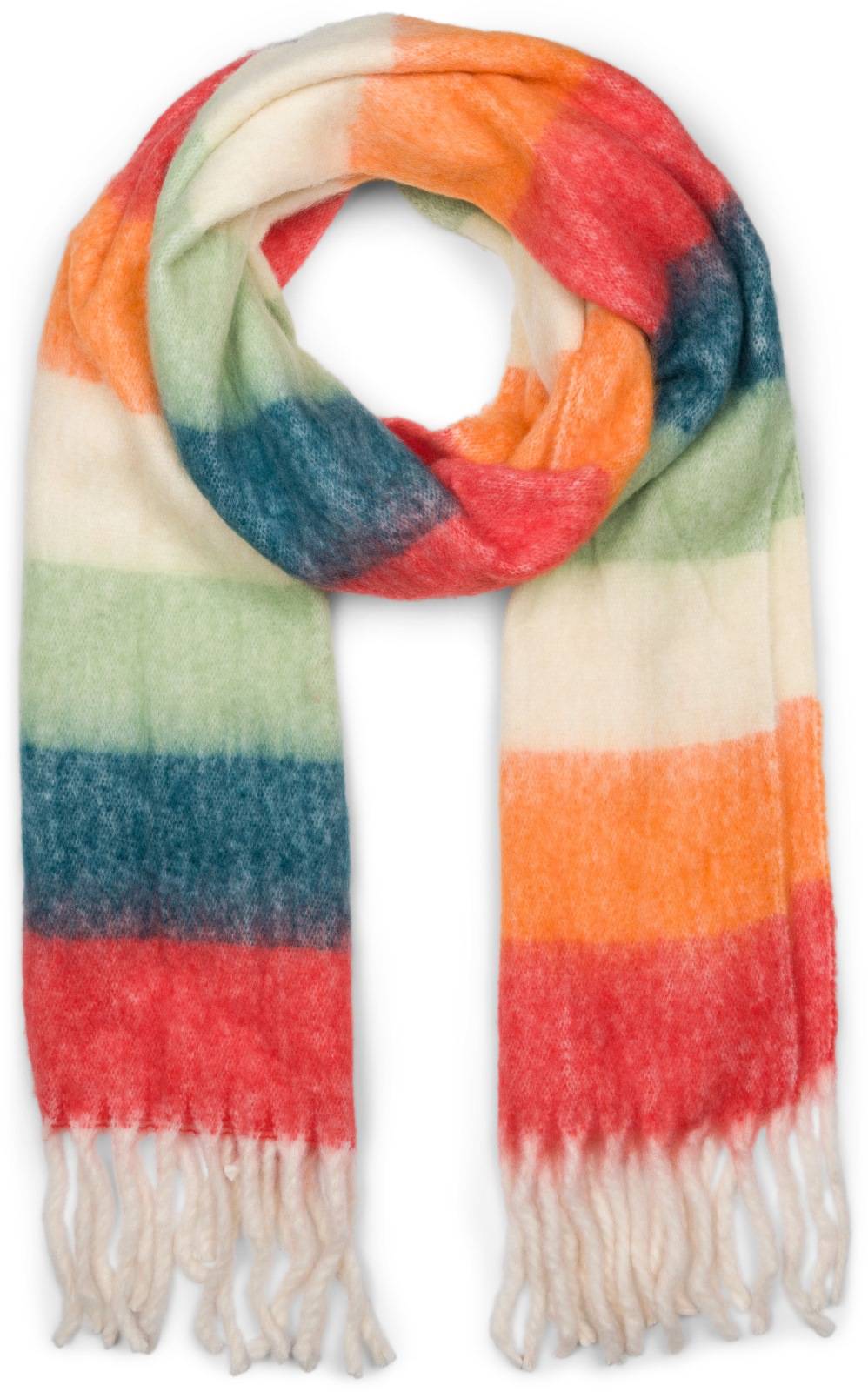 Stylebreaker Web Strickschal breite Streifen bunt