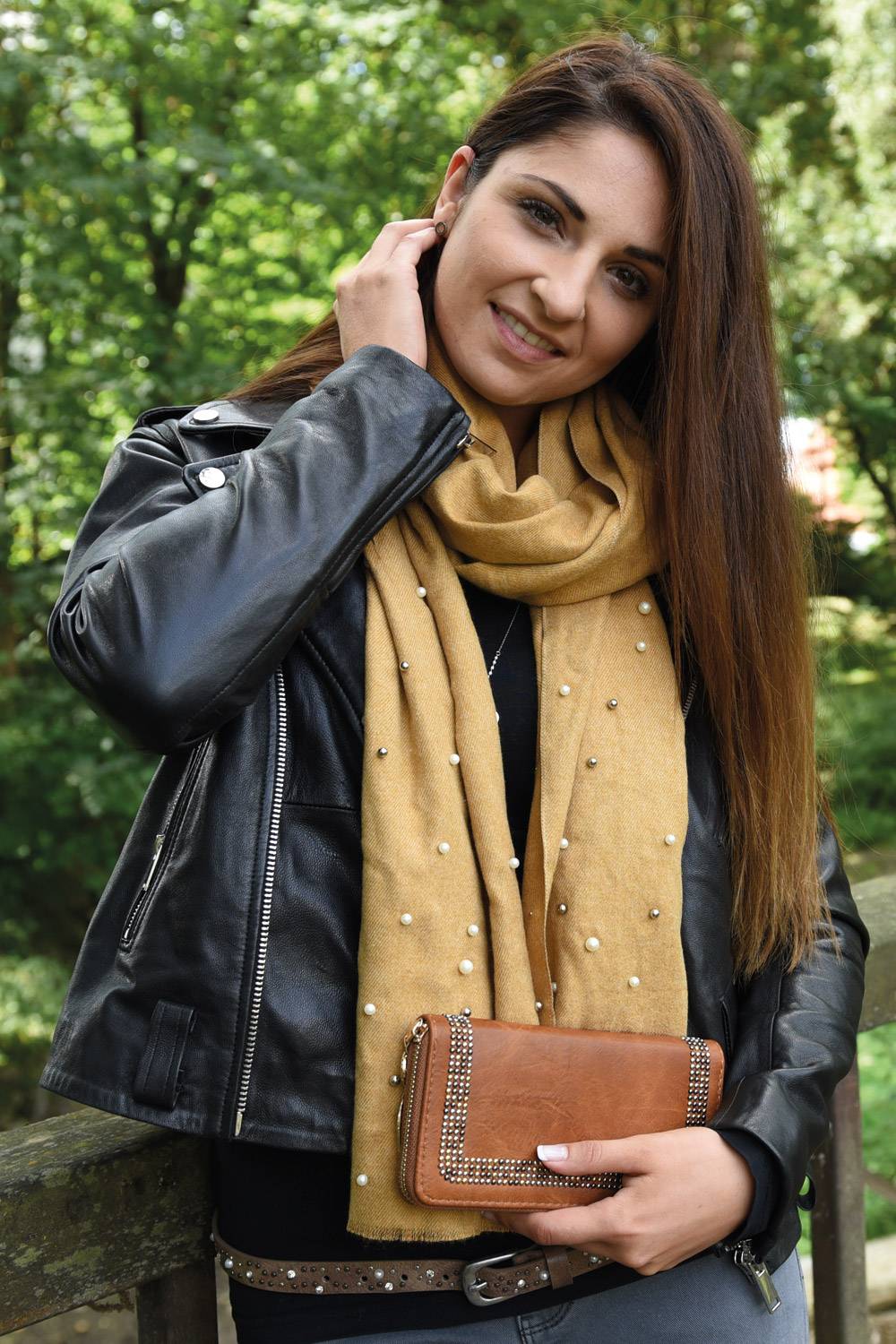 Stylebreaker Weicher Schal Mit Perlen