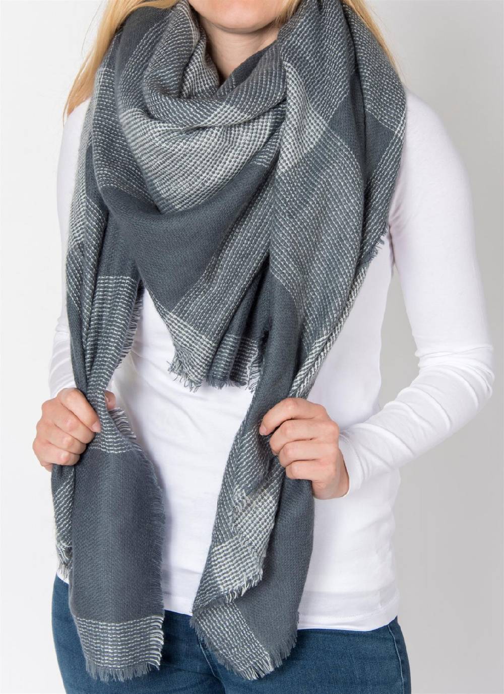 Stylebreaker XXL Deckenschal Mit Plaid Karo Muster