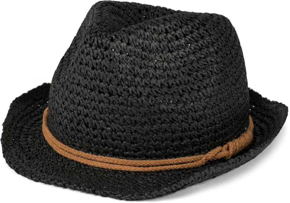 Stylebreaker Trilby Sonnenhut in Häkeloptik mit Zierband