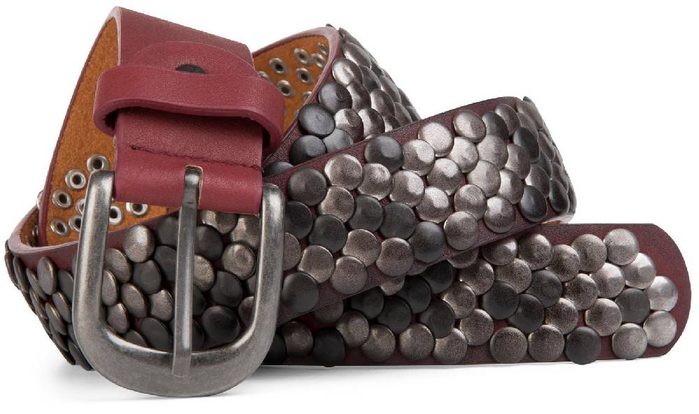 Stylebreaker Vintage Nietengürtel mit lackierten Nieten
