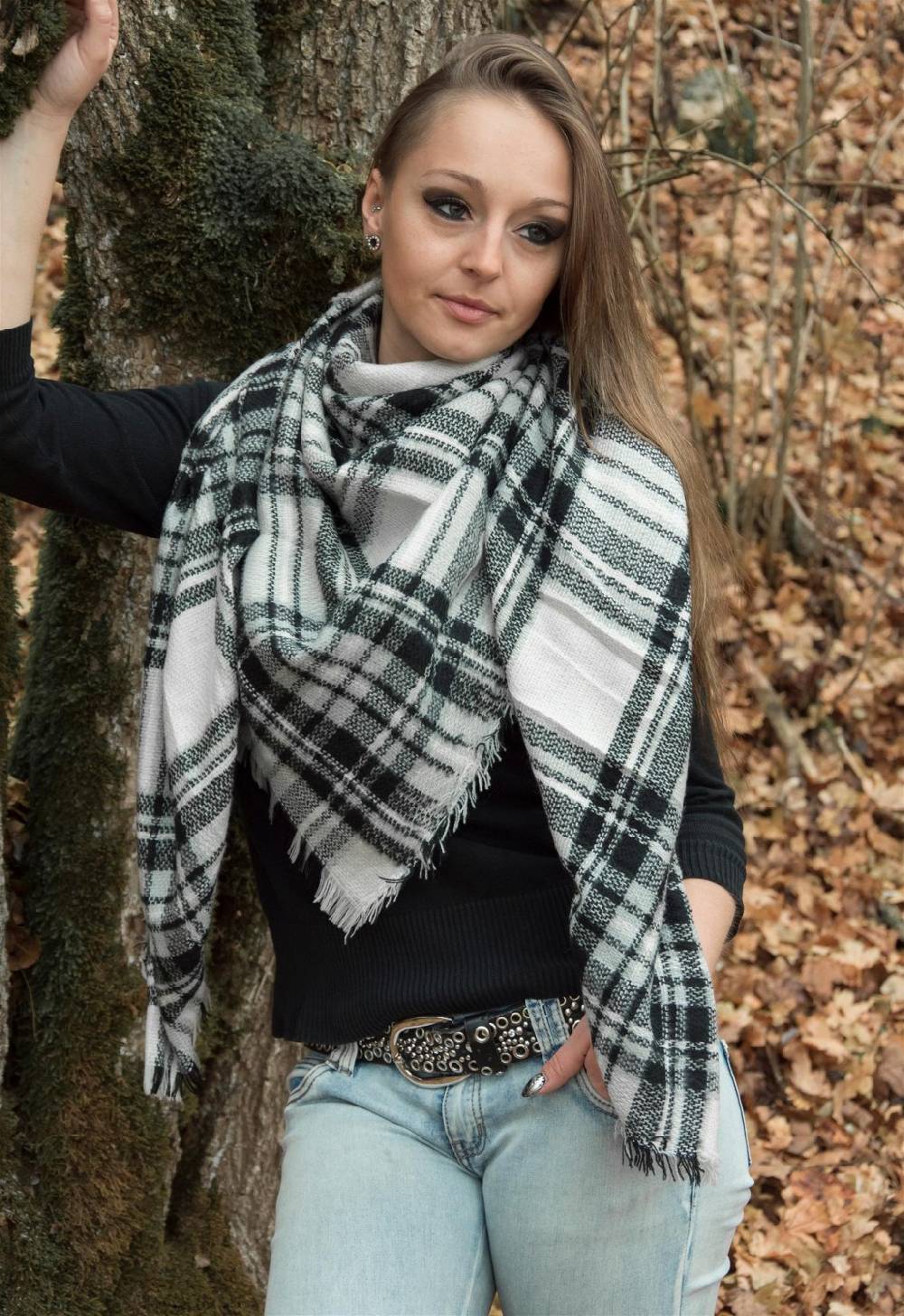 Stylebreaker XXL Deckenschal Mit Tartan Plaid Karo Muster