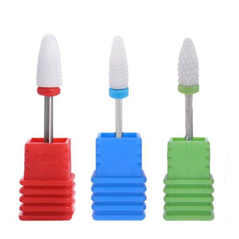 Sun Garden Nails 3 tlg. Keramik Bit Set - Bit rot/fein - Bit blau/mittel - Bit grün/grob