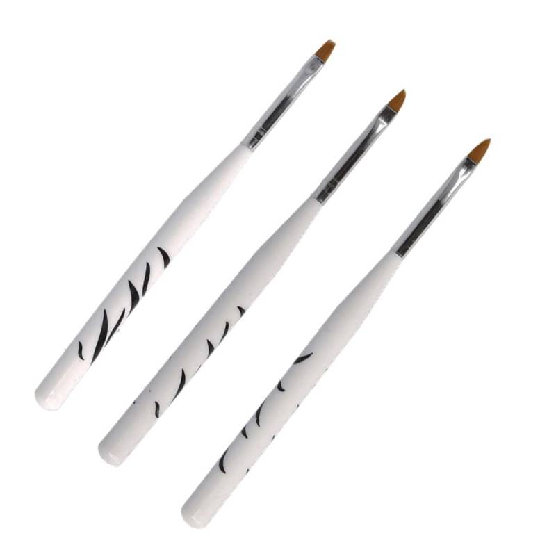 Sun Garden Nails 3 tlg. Pinselset für UV Gel & Acryl aus Kunsthaar - Zebra