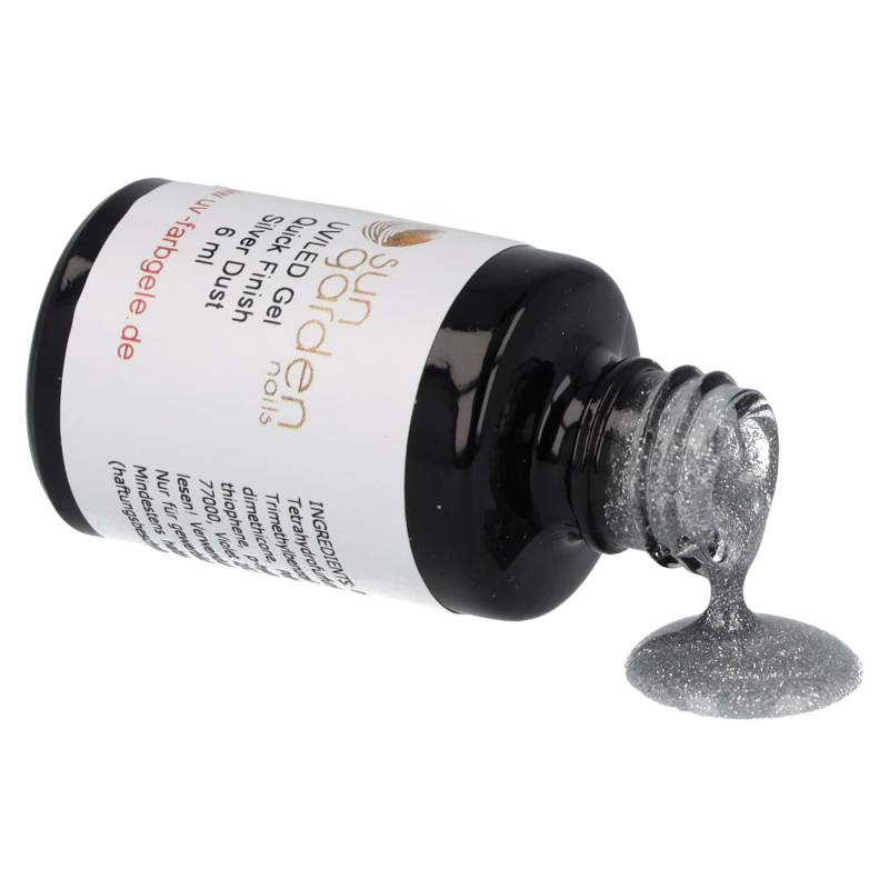 Sun Garden Nails 6ml UV Gel Quick Finish Pinselflasche - Silver Dust