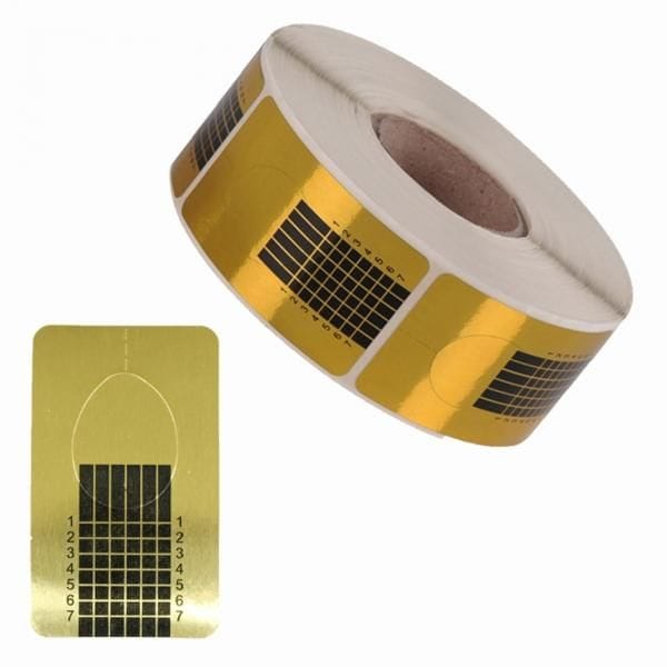 Sun Garden Nails Modellierschablonen Eckig Gold 500 Stück + Schablonen Spender
