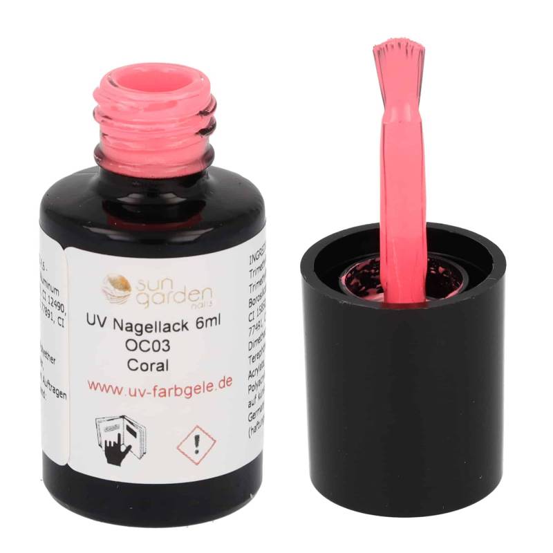 Sun Garden Nails UV Nagellack 6ml - One Coat Line - Rot & Orange Töne