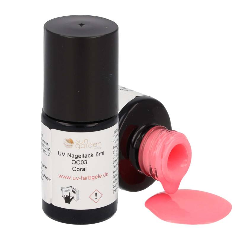 Sun Garden Nails UV Nagellack 6ml - One Coat Line - rot & orange Töne