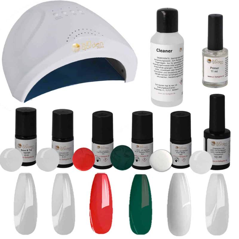 Sun Garden Nails UV Nagellack Gel - SET 2 + UV Aufbaugel Transparent