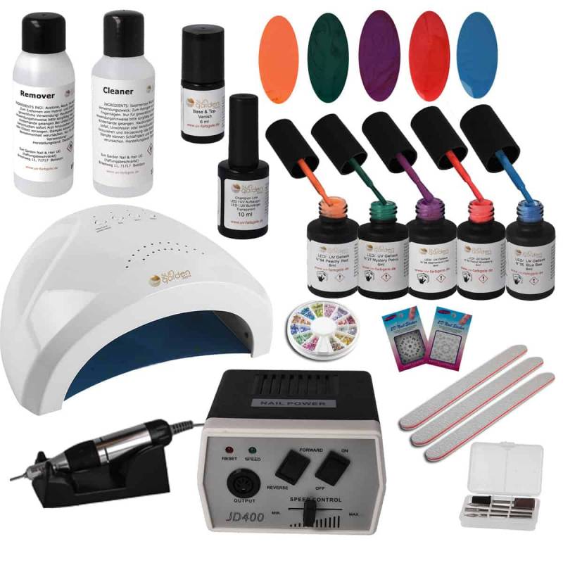 Sun Garden Nails UV Nagellack Gel Set + Nagelfräser - RHODOS