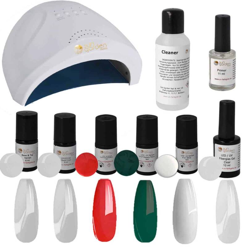 Sun Garden Nails UV Nail Polish Gel - SET 1 + UV Fiberglas Gel