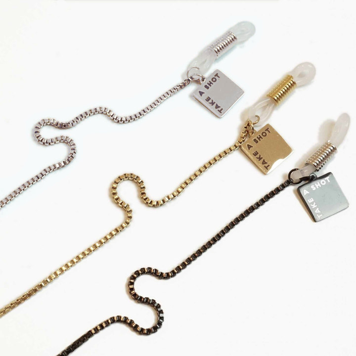 Take A Shot Brillenkette im Venezianer-Stil aus Edelstahl