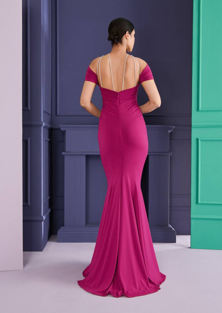 Talbot Runhof Abendkleid Morelle1