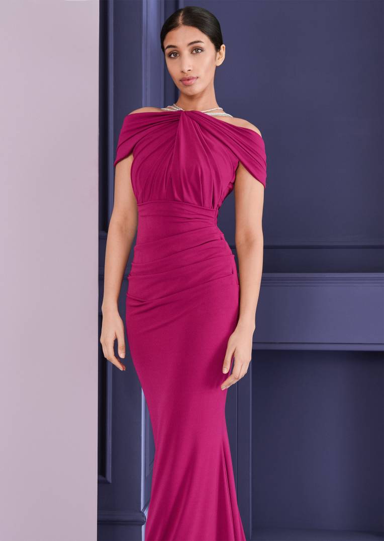 Talbot Runhof Abendkleid Morelle1