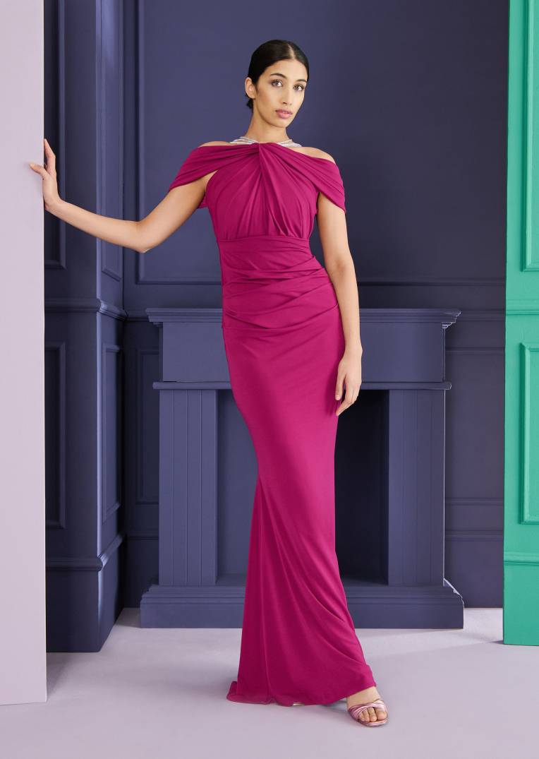 Talbot Runhof Abendkleid Morelle1