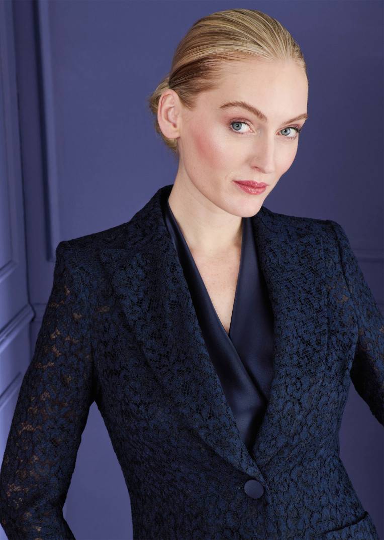 Talbot Runhof Jacke Mulberry1