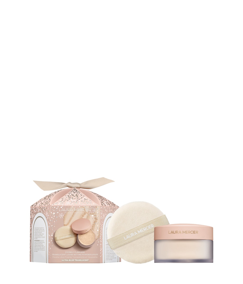 LAURA MERCIER Divinely Flawless Translucent Loose Setting Powder & Puff Ultra Blur
