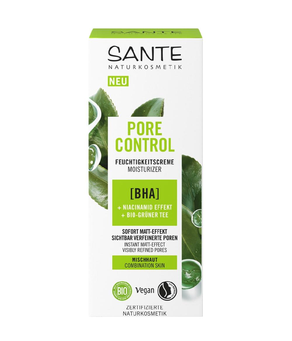 Sante Pore Control – Feuchtigkeitscreme BHA Niacinamid Komplex & Bio-Grüner Tee