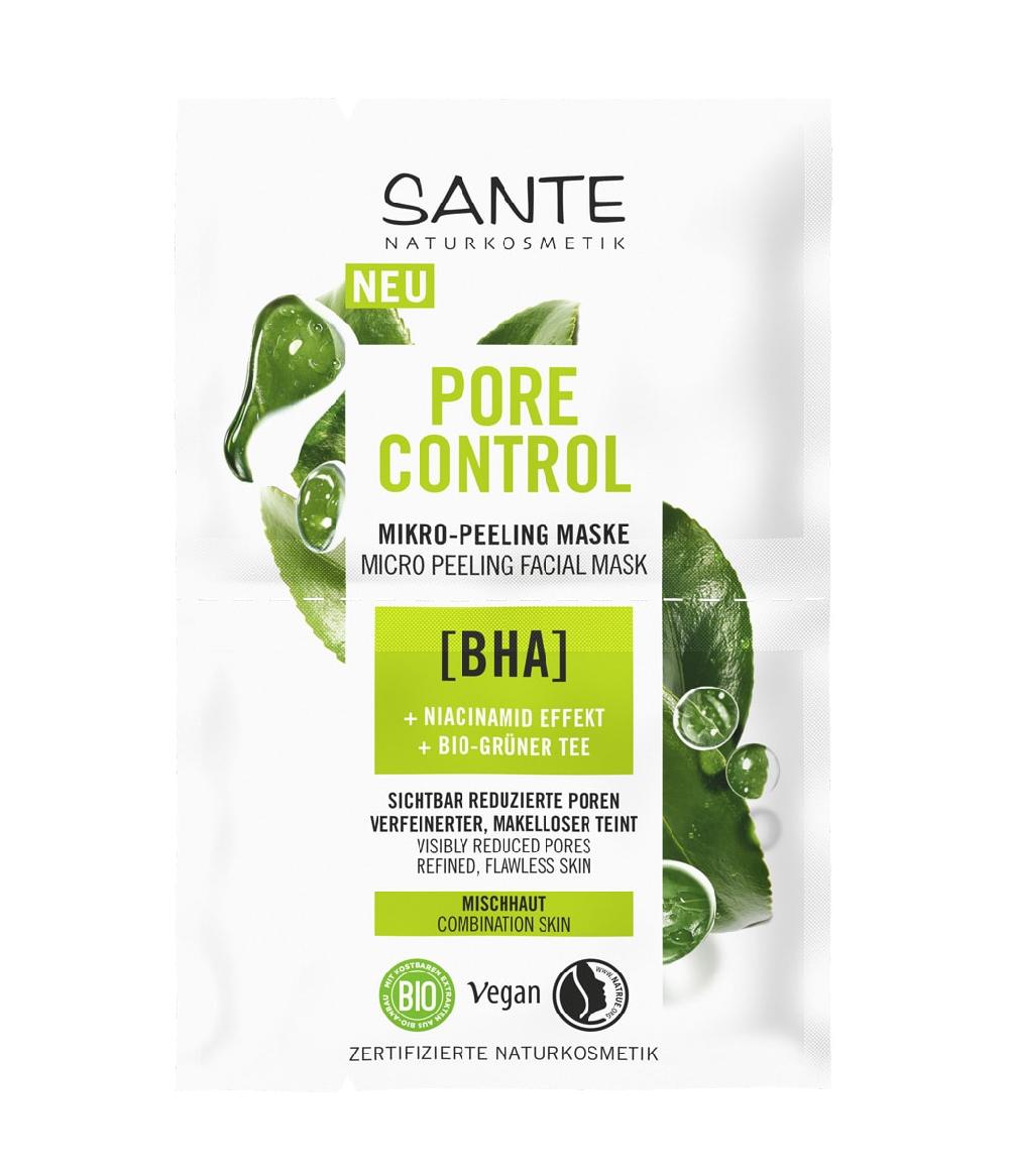 Sante Pore Control – Mikro-Peeling Maske BHA Niacinamid Komplex & Bio-Grüner Tee
