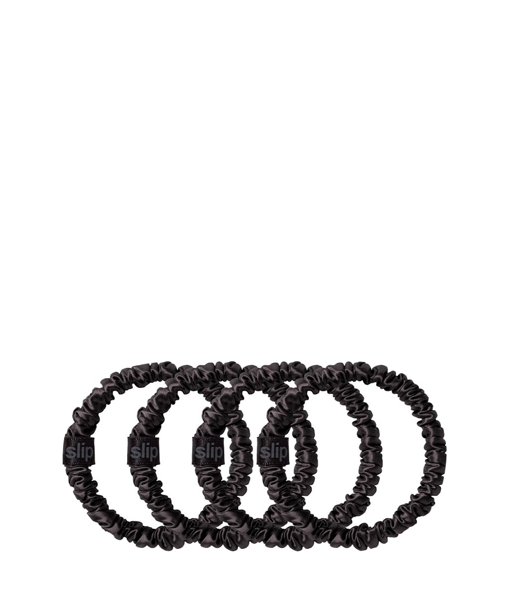 Slip Pure Silk Back To Basics Skinny Scrunchies Black