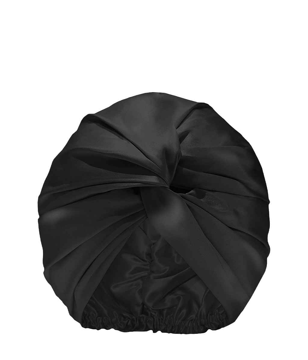 Slip Pure Silk Turban Black