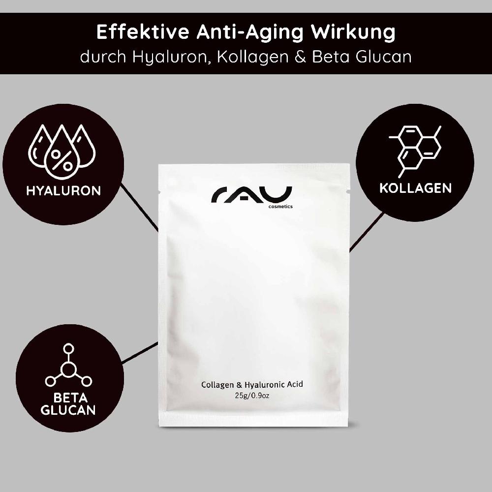 Rau Cosmetics Collagen & Hyaluronic Acid Mask Vliesmaske - 10er Pack