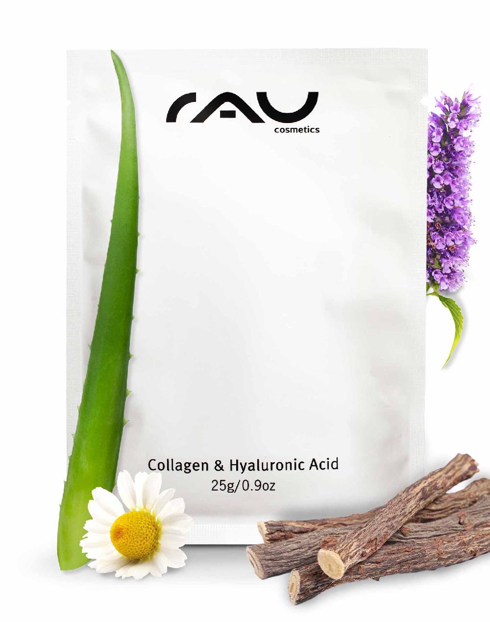 Rau Cosmetics Collagen & Hyaluronic Acid Mask Vliesmaske mit Panthenol